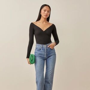 Reformation Minnie top in black